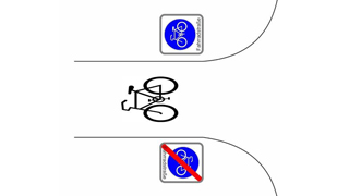 Grafik: Fahrradstraße im Kreuzungsbereich ohne Fahrradstreifenmarkierung