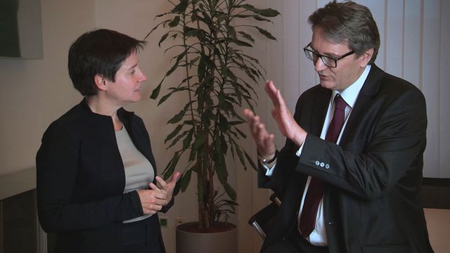 Fonds Soziales Wien - Stadträtin Wehsely, Geschäftsführer Hacker im Gespräch