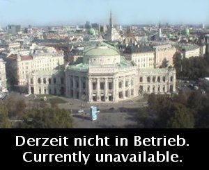 Blick vom Turm des Wiener Rathauses mit Text derzeit nicht in Betrieb