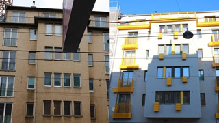 Building before and after deep renovation